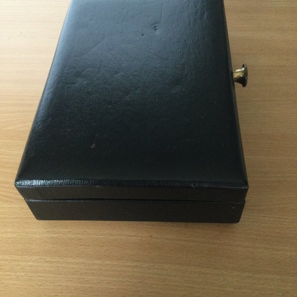 Vintage Lord Buxton Men's Jewelry Box black leatherette velvet made in Canada - Picture 3 of 6